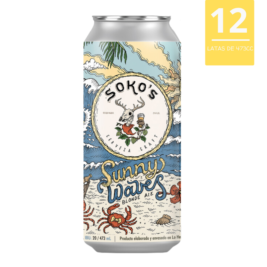 12 Cervezas 473cc Sunny Waves