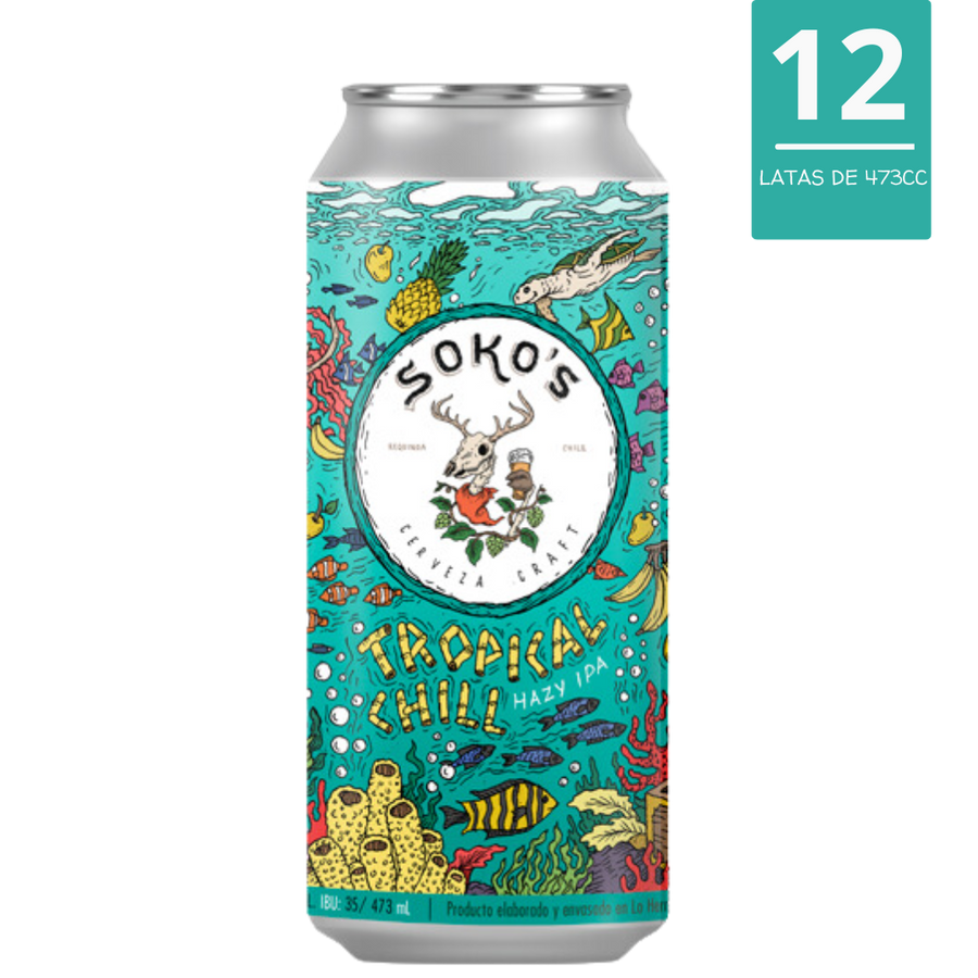 12 Cervezas 473cc Tropical Chill